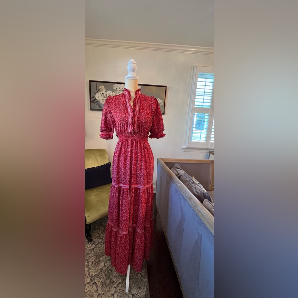 Max Studio Red Floral Maxi Dress